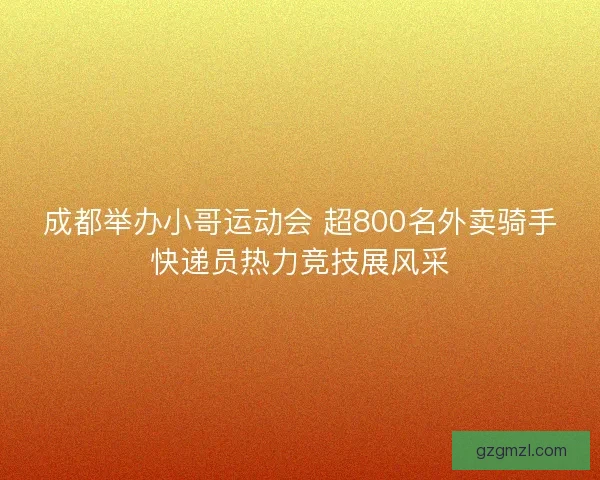 成都举办小哥运动会 超800名外卖骑手快递员热力竞技展风采