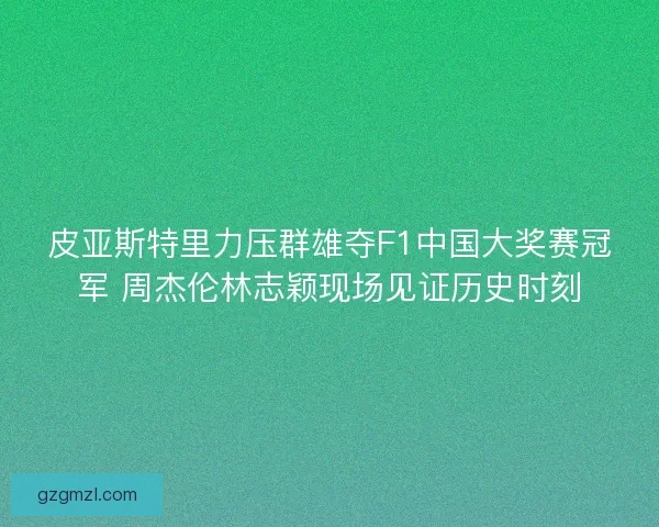 皮亚斯特里力压群雄夺F1中国大奖赛冠军 周杰伦林志颖现场见证历史时刻